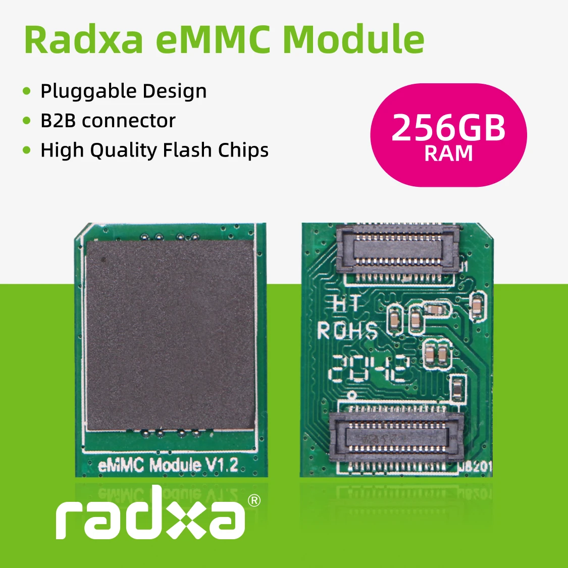 Radxa eMMC 모듈, 최대 128GB, Radxa SBC와 호환 가능, 플러그형, 고품질 저장 칩
