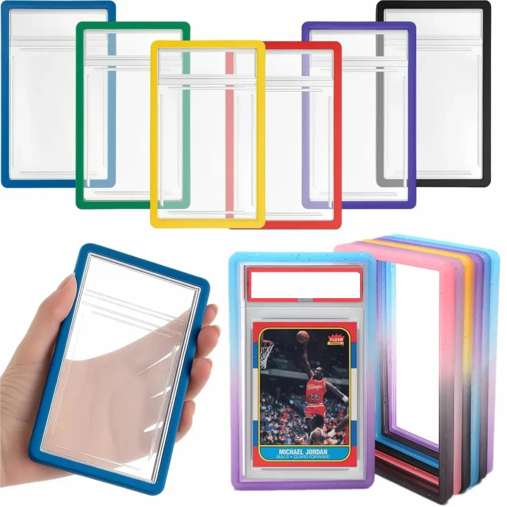 35PT Grade Graded Card Slab Gradient Silicone TPU Bumper Case Guard Protector For Sports Game Pokemon Card Display Sleeves Skin