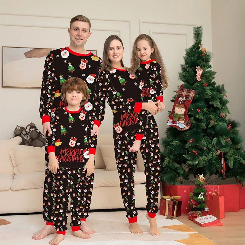 thumbnail image 1 of Conjunto de pijamas navideños a juego para toda la familia 2025, conjunto de ropa a juego para padre, madre, hija, hijo, niños, pijamas para niña, 1 of 5