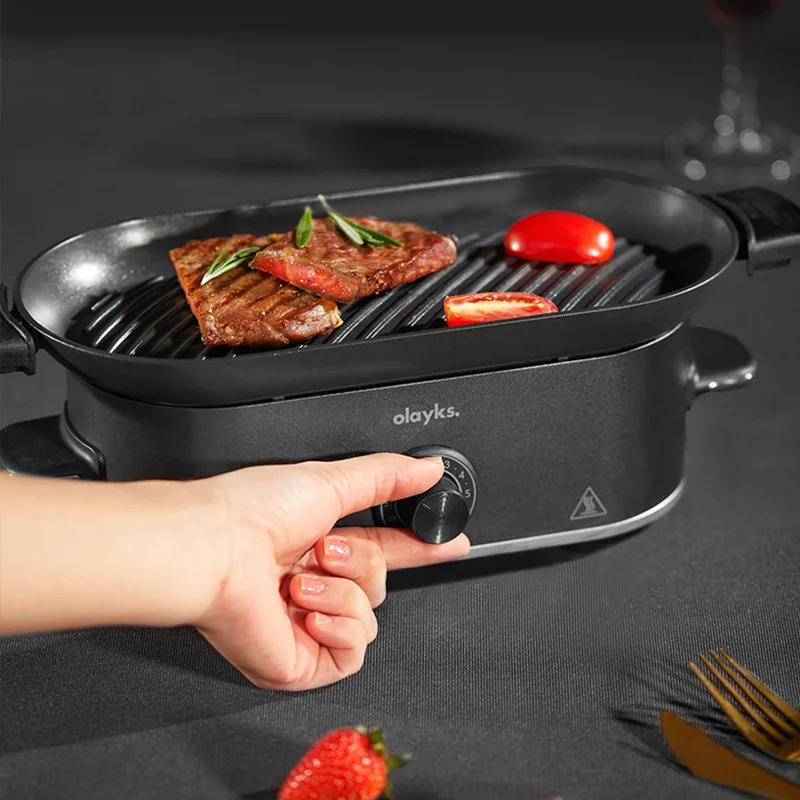 Japanese mini electric grill household smokeless barbecue small  multi-function