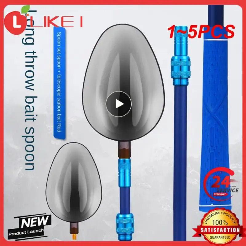 

1~5PCS Fishing Bait Throwing Spoons Non-Stick Bait Scoop Retractable Rod Long Throw Fixed Point Fishing Gear Bait Spoon Fishing