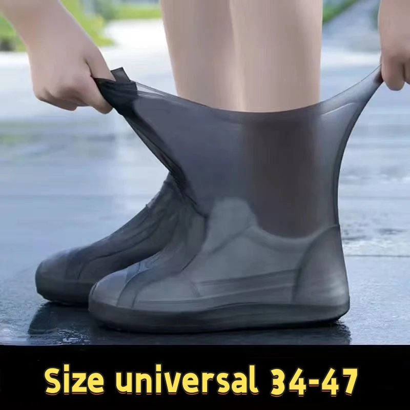 Shoe Waterproof Cover 1 Pair of Outdoor Rubber Rain Boot Covers Silicone Waterproof Shoe Covers Rainy Day Shoe Covers Shoes Gear - 4