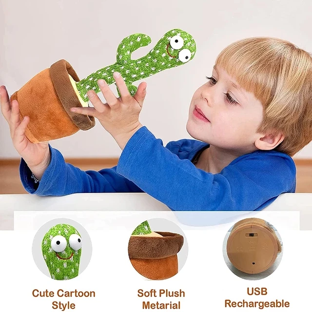 Dancing Cactus 120 Song Speaker Talking Usb Charging Voice Repeat Plush Cactu Dancer Toy Talk Plushie Stuffed Toys For Kids Gift 4