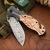 Multi-purpose portable Damascus knife stainless steel folding outdoor knife camping survival high hardness folding knife 1
