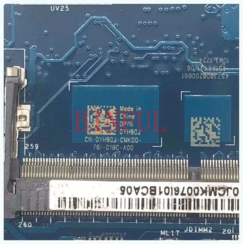 Xps 15 9560 Motherboard Dell Yh90j YH90J 0YH90J CN-0YH90J For XPS