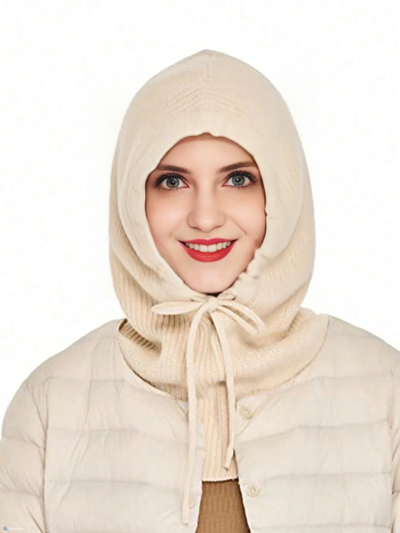 Unisex Knit Warm Wool Balaclava Hat Winter Scarf Hooded Beanie Women Neck&Face Protect Skullies Men Soft Wollen Bonnet Girl 3