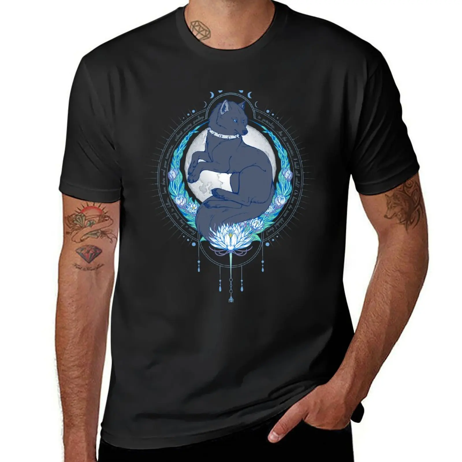 Hunting Wolf T-Shirt heavyweights anime clothes for men