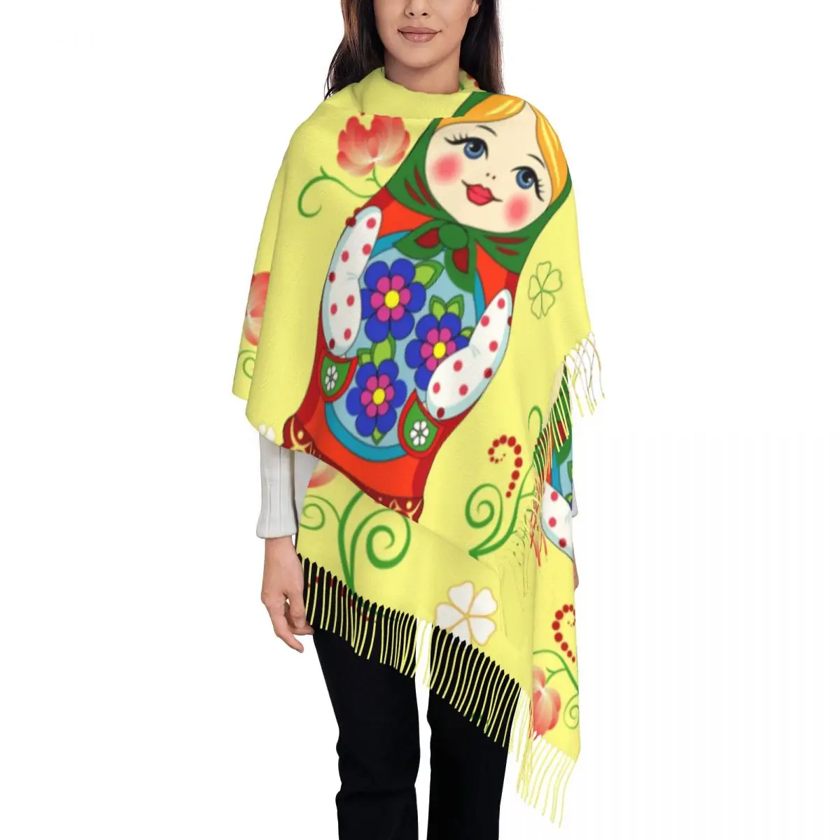 

Custom Printed Adorable Russian Doll Scarf Women Men Winter Fall Warm Scarves Matryoshka Shawl Wrap