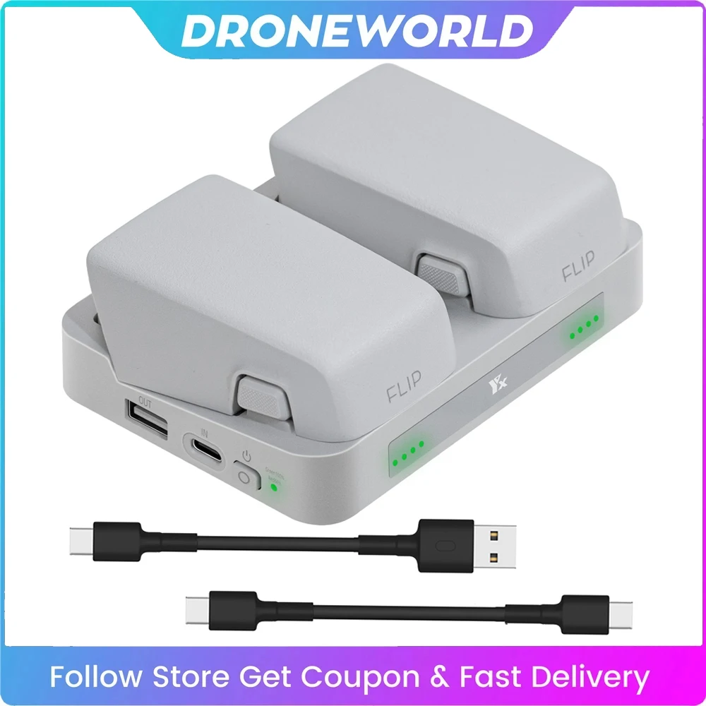 2-way Battery Charging Hub For DJI Flip Side By Side Fast