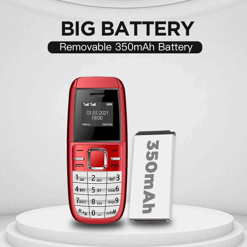 3/10Pcs UNIWA BM200 Mini 2G Phone 0.66Inch MT6261D 350mAh Cellphones With Button Keypad Dual SIM Dual Standby Small Mobile Phone