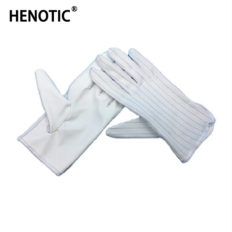 

Henotic белые проводящие кожаные полоски противоскользящие антистатические пылезащитные рабочие перчатки для ремонта пайки
