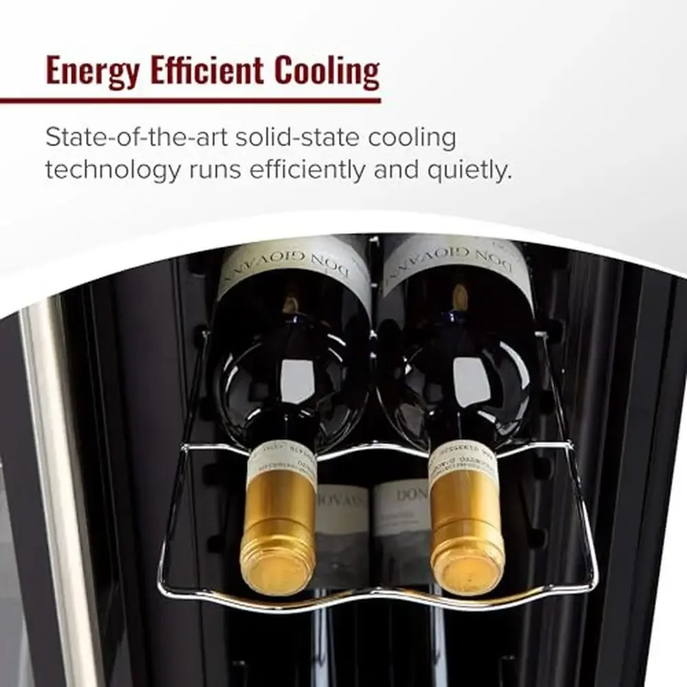 24-Bottle Dual-Zone Wine Cooler with Split Storage & Touchscreen Controls Freestanding Refrigerator Red White and Rosé Wines 5