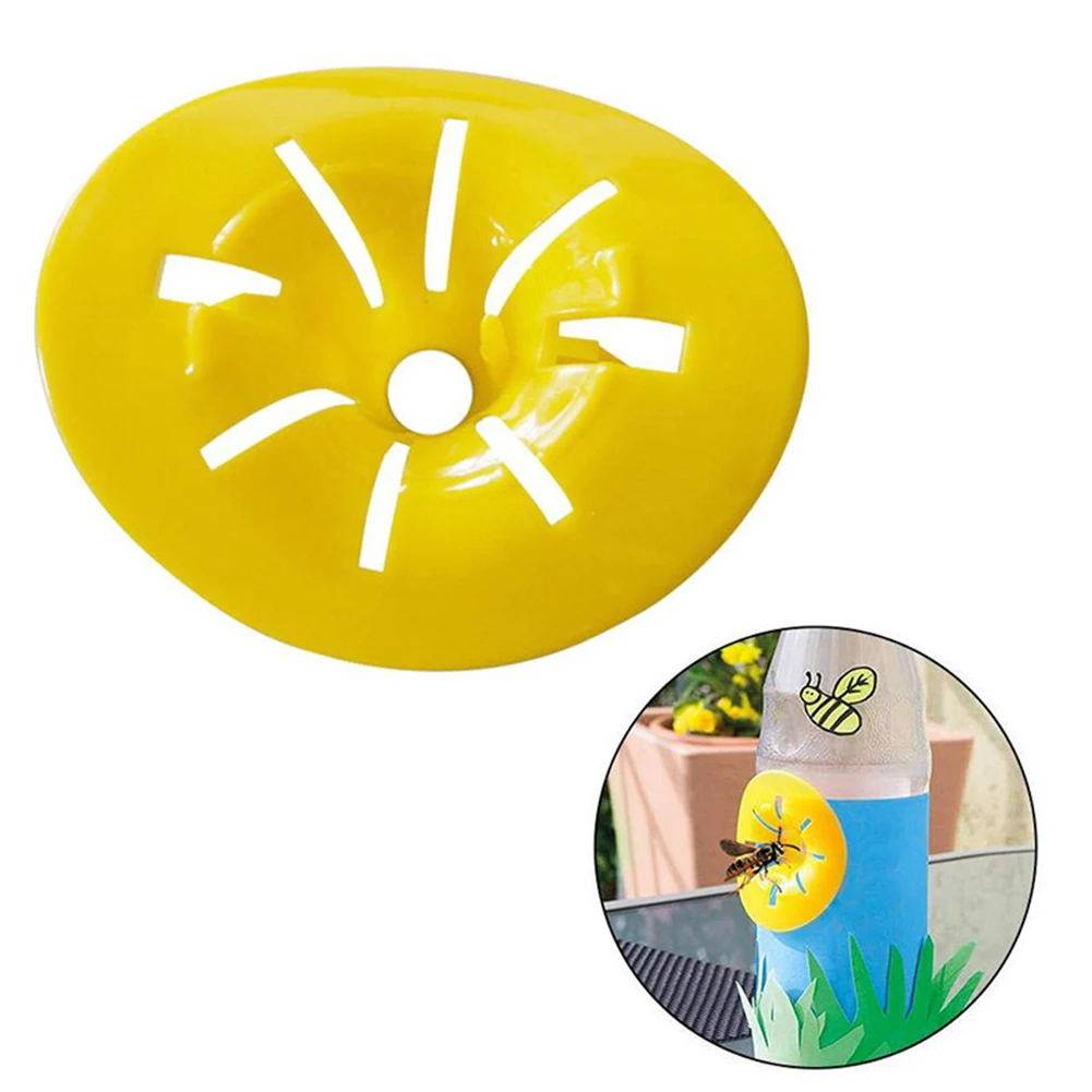 5-25PCS Reusable Yellow Plastic Bee Catcher Flower Shaped Flying Insects Funnel Wasp Trap Pest Control Killer Home Outdoor