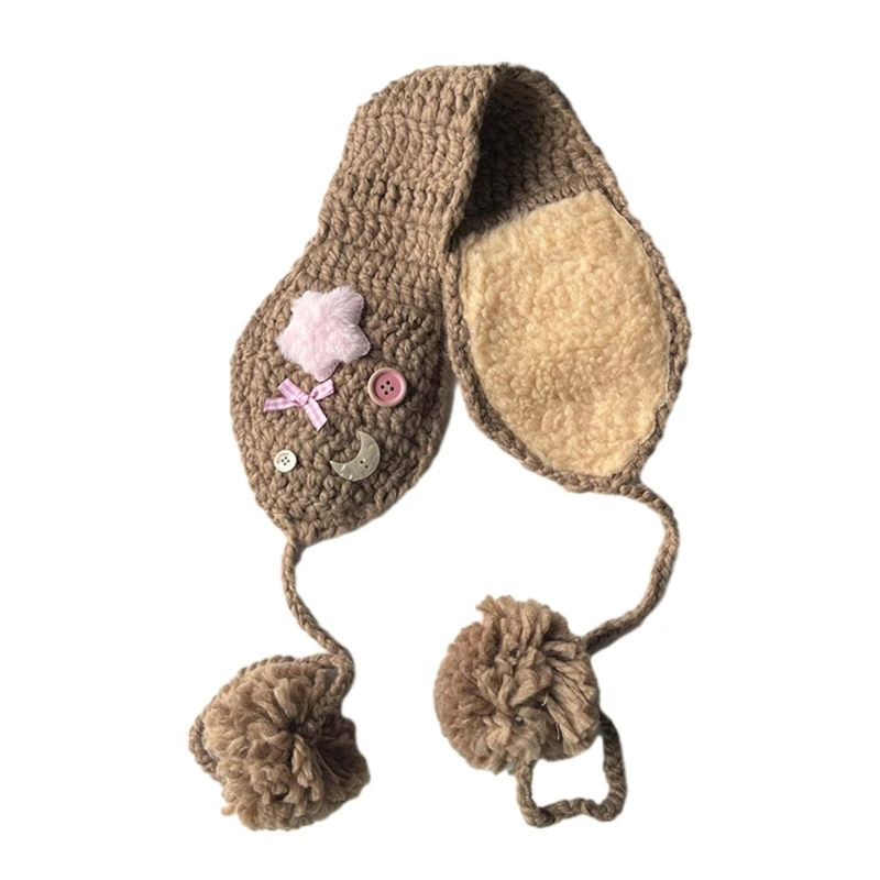 

Knitted Ear Warmer for Students Adult Windproof Winter Earmuff Eye Catching Cycling Climbing Skiing Keep Ear Warm