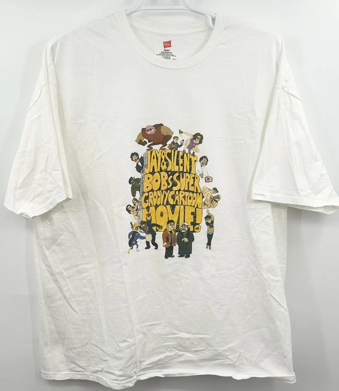 Jay E Silent Bob Super Groovy Cartoon Movie Tee Shirt 3Xl Kevin Smith Promo Maniche Lunghe