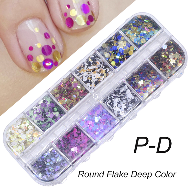 Abalone Shell Nail Art Glitter Natural Sea Shell Slices Nail Charms Flake Powders Shiny Sequins Manicure Design  FBBY