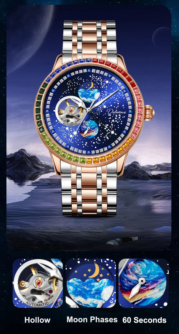 Orologio da polso meccanico automatico di alta qualità, casual, impermeabile, militare, luminoso, con fasi lunari, in acciaio inossidabile, da uomo_voghion.com