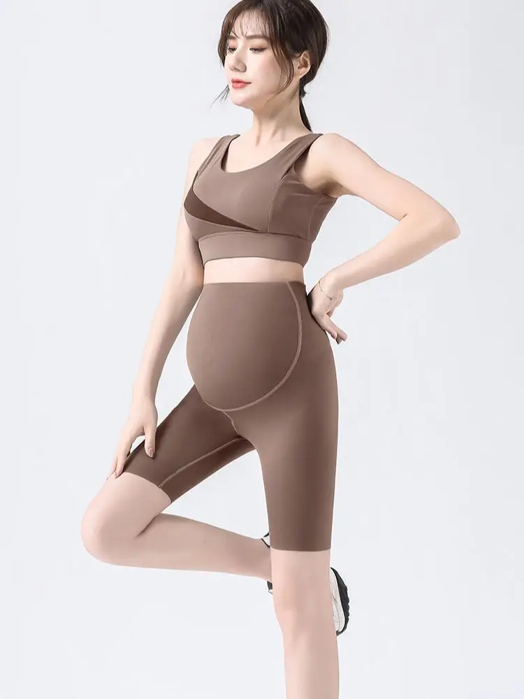 Summer Fashion Soft Comfortable Pregnancy Leggings Stretched Yoga Clothes for Pregnant Women Slim Hips Belly Shorts