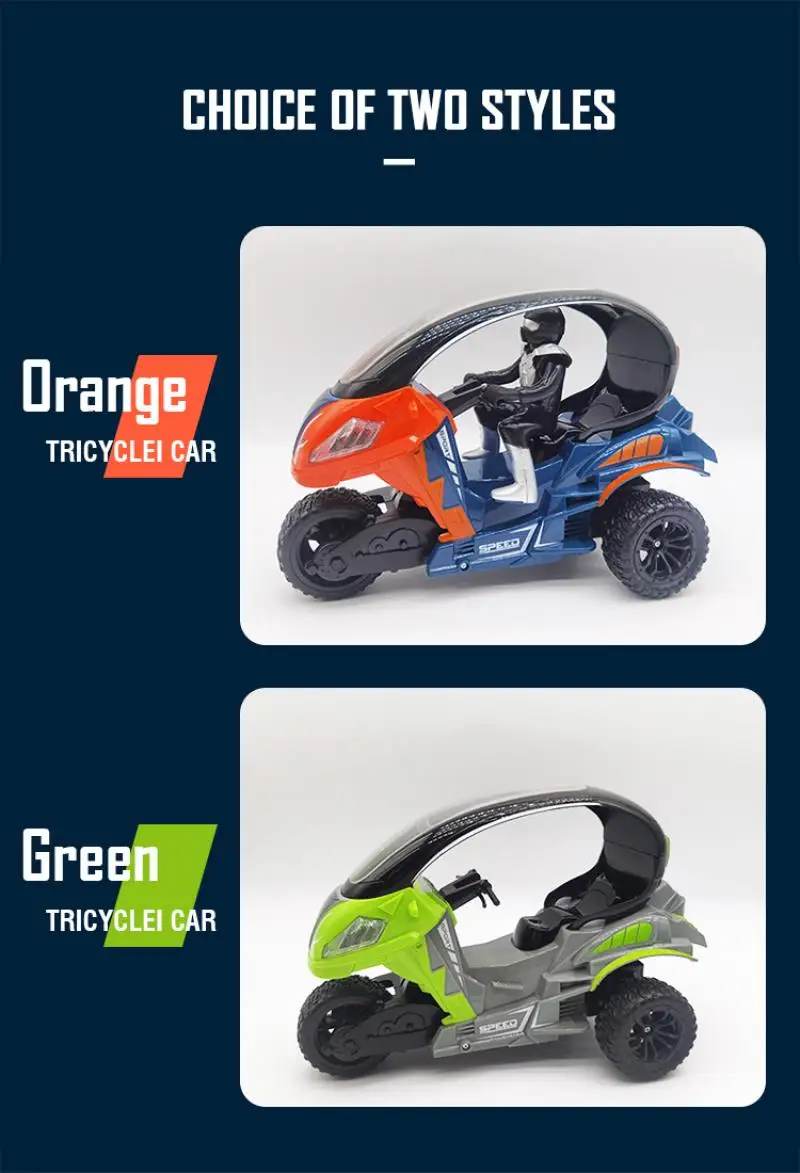 2.4Ghz RC Motorcycle Remote Control Stunt Tricycle Spray Toy Electric Colorful Three-Wheeled Racing Car Model Kid Toy Boy Gift 6