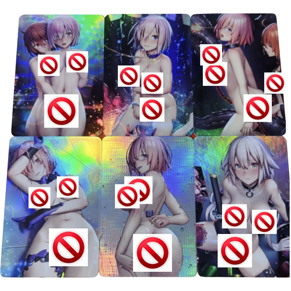 

6 шт./набор FGO сексуальные обнаженные флэш-карты с героями мультфильма «Йона дуги» Fate Grand Order ACG Классическая игра Аниме коллекционная карточка Подарочные игрушки