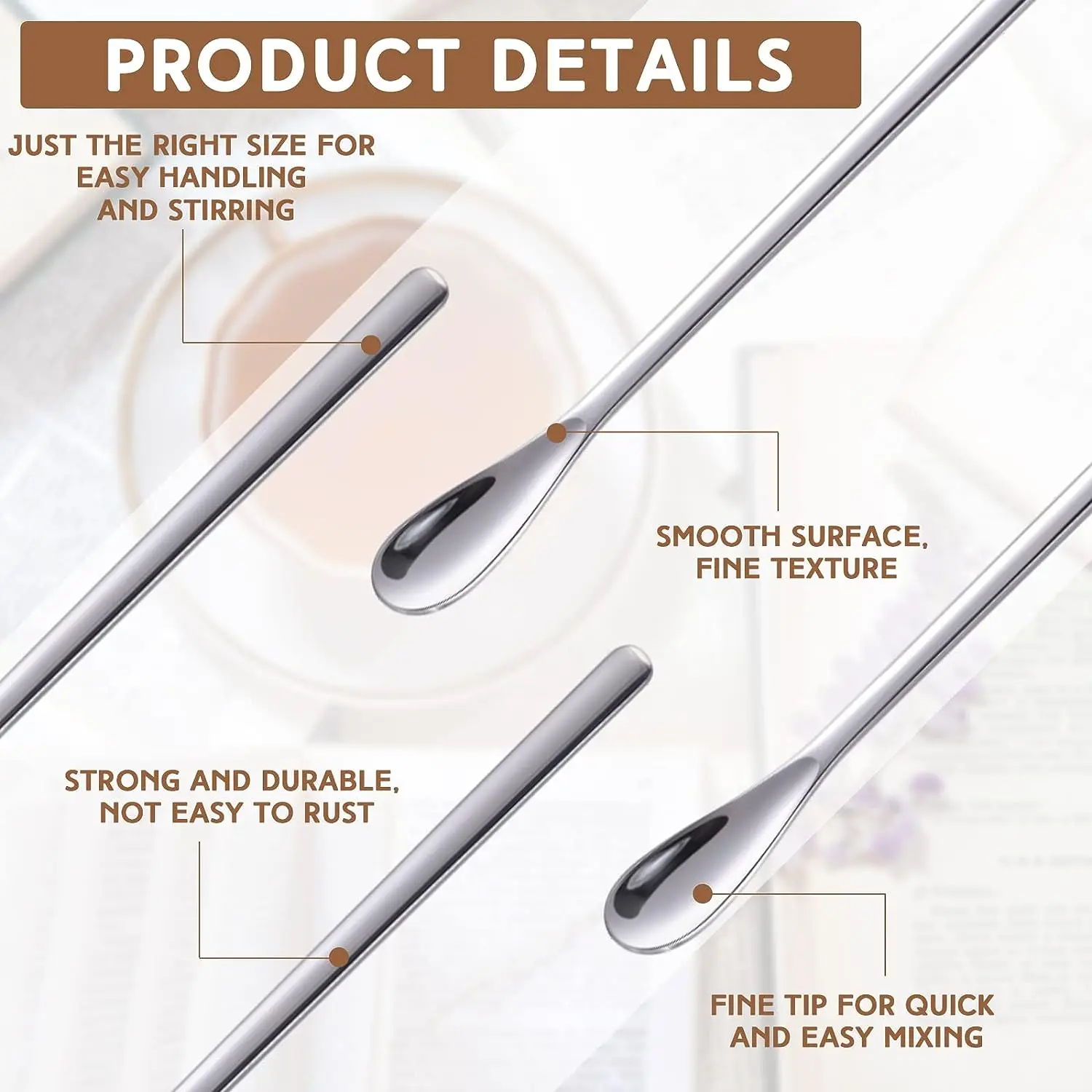 Stainless Steel Spoon Long Handle Stirring Coffee Tea Ice Bar Tableware Kitchen Tool Seasoning Mixing Dessert