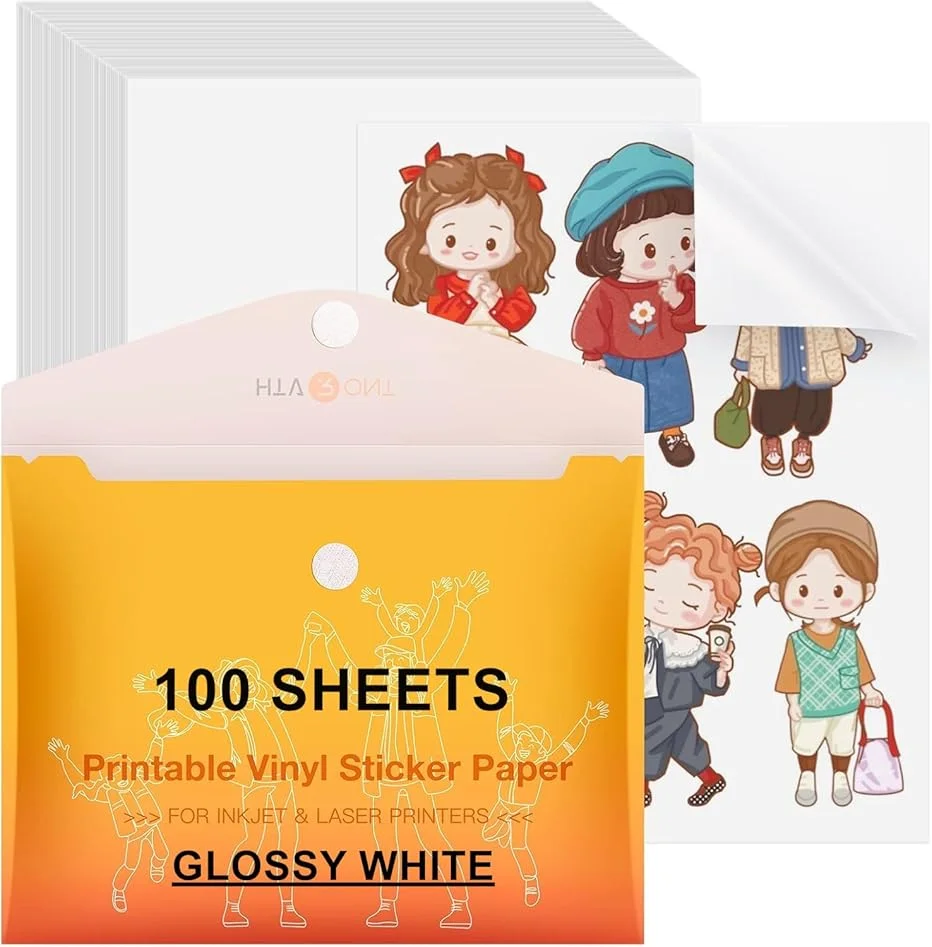 100Pcs Glossy White