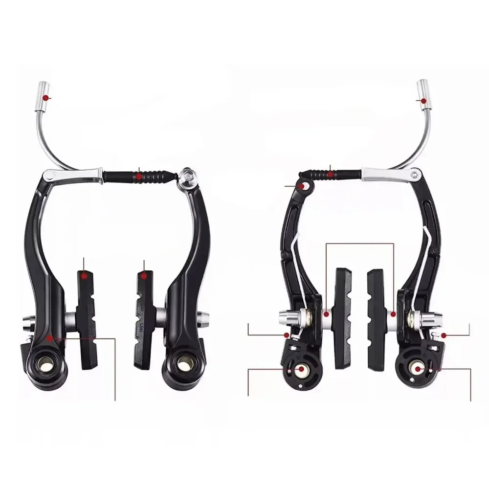 Cycling Bike V-Type Brake Set with Calipers Levers Cables Bicycle Accessories Mountain Bike Road Braking System Replacement