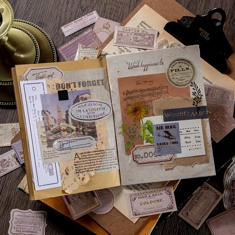 30Pcs/set Vintage Scrapbooking Diy Stickers Pack Decorative Retro Natural Collection Diary Journal Washi Paper Sticker for Art