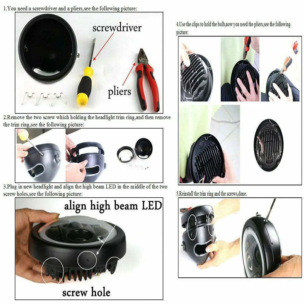 

Корпус для фар 5,75 дюйма, универсальный абажур для фар мотоцикла с монтажным кронштейном