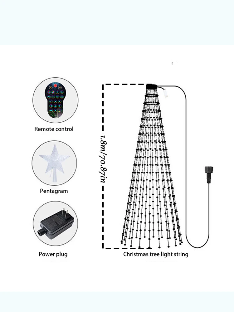 thumbnail image 1 of Christmas Tree Toppers Lights iDeal LED Application Controls DIY Images RGB IC Christmas Waterfall Light String, 1 of 5