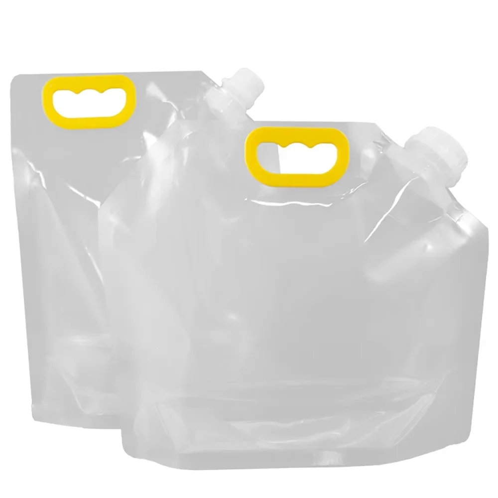 20PCS  Large Plastic Drinking Spout Packaging Bags with Handle for Beer Juice Beverage Stand Up Storage Reusable Liquid Pouches 6