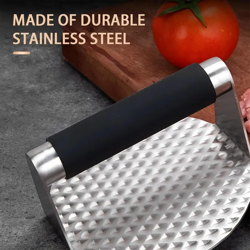 Meat Press For Cooking BBQ Tools Meat Spatula Stainless Steel Griddle Accessories Kit For Flat Griddle Heavy-Duty Top