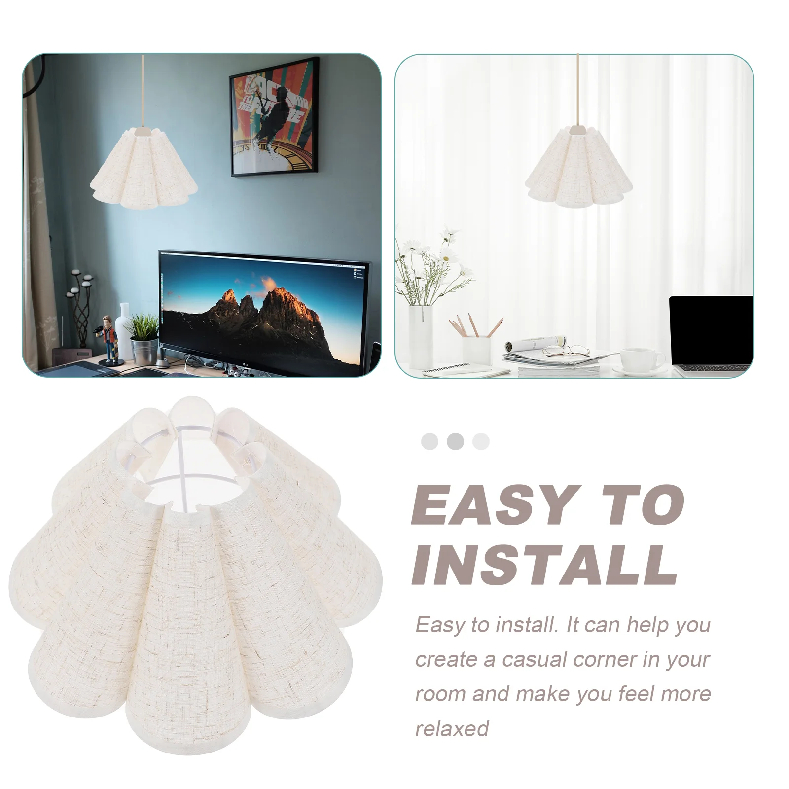 

Korean Style Lampshade Petal Light Cover Cloth Lampshade Flower Lamp Shades Light Table Ceiling Cover Replacement Chandelier