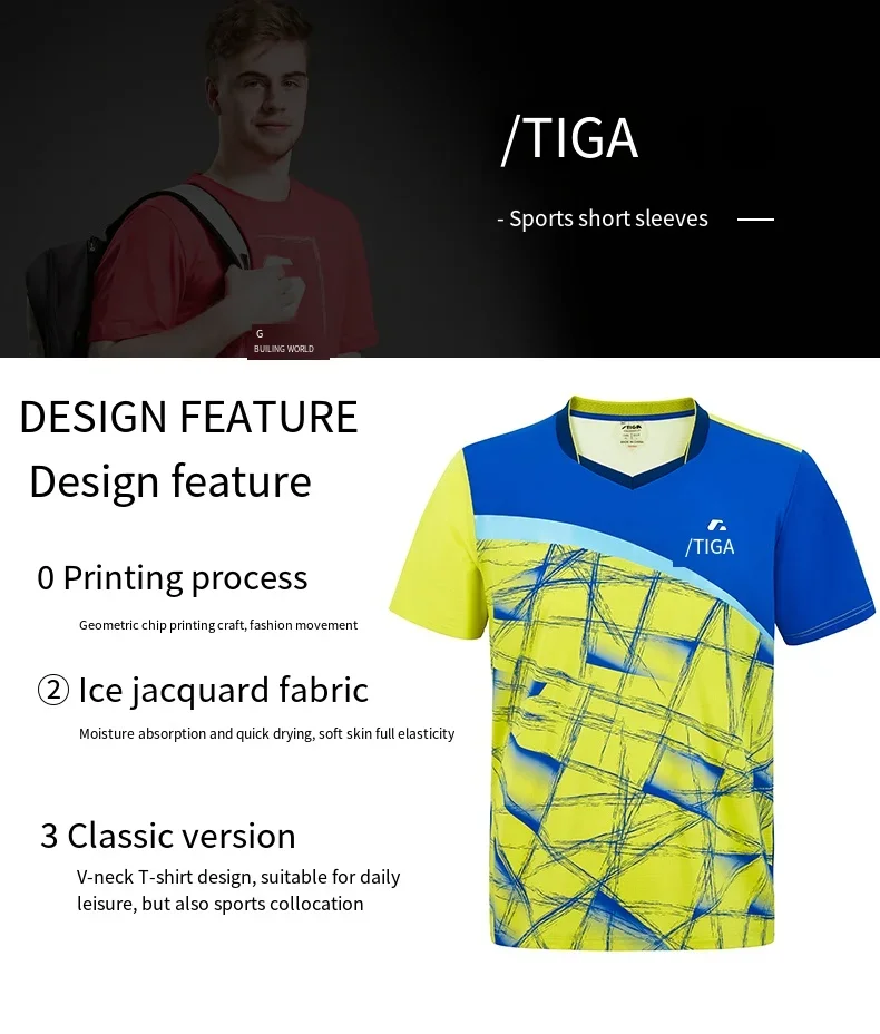 Stiga table tennis T-shirt new men women sport short sleeve tennis sportswear CA-95
