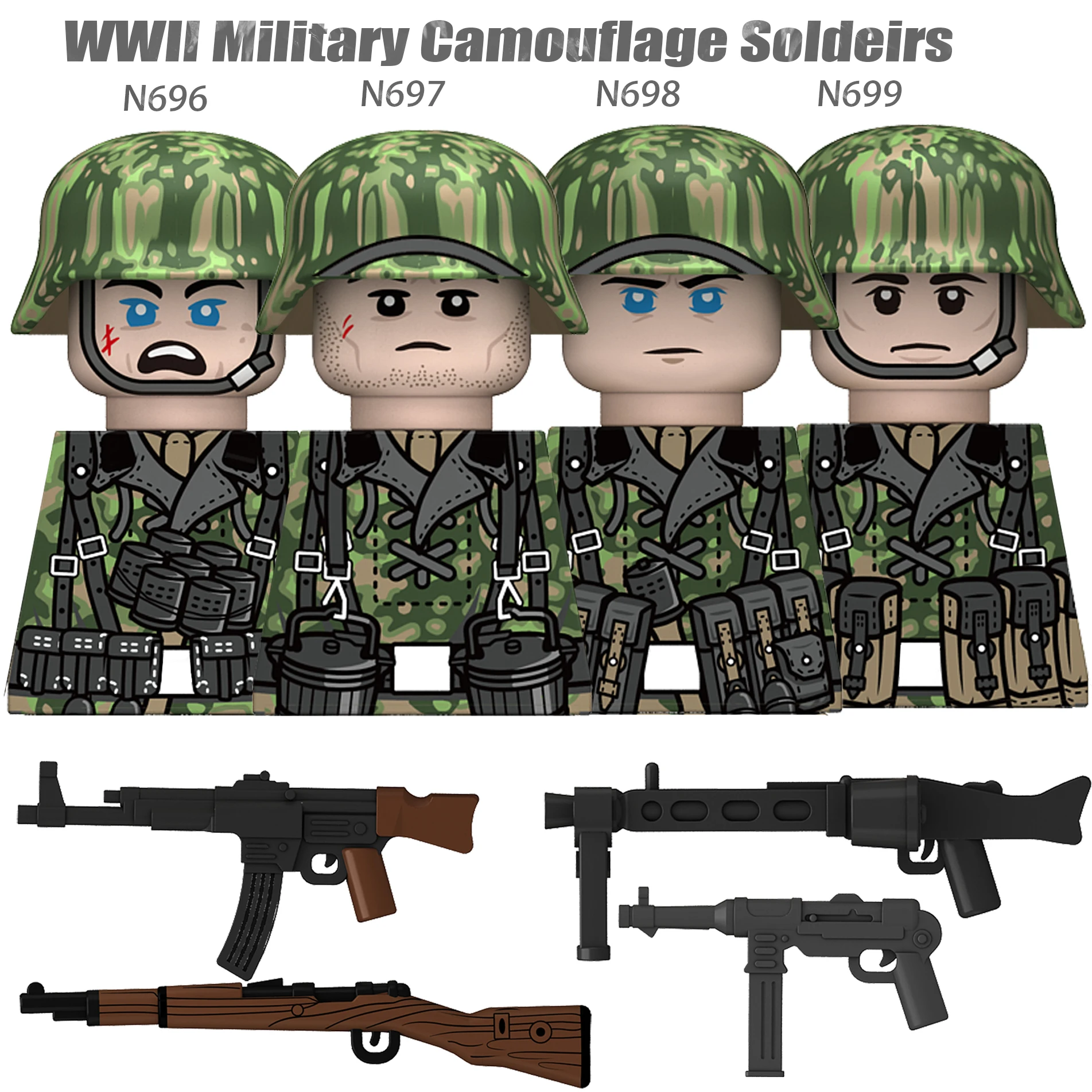 WW2 Winter Soldiers Building Block Set - Military Figures & Weapons Collection