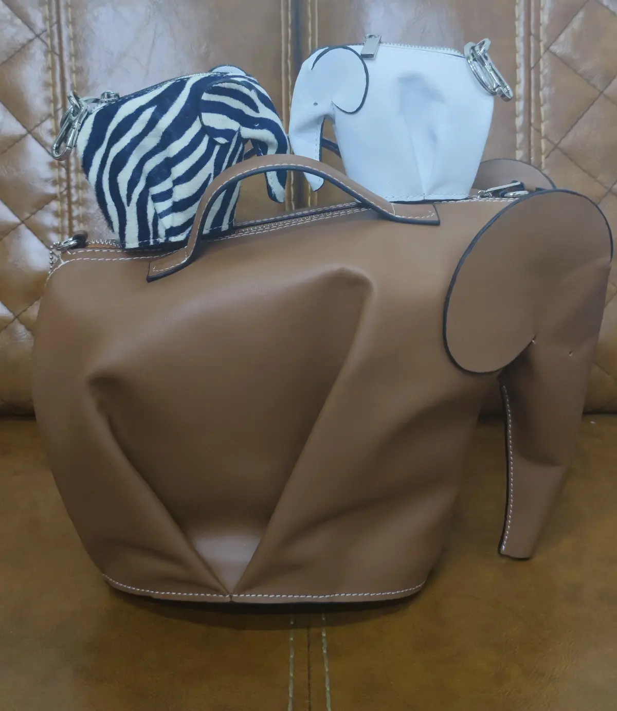 Großen Elefanten Tasche Aus Echtem Leder Gefertigt Angepasst Nette Tier Geformt Crossbody Messenger Geldbörse Tote Rindsleder Geschenk Kreative – Detail 24