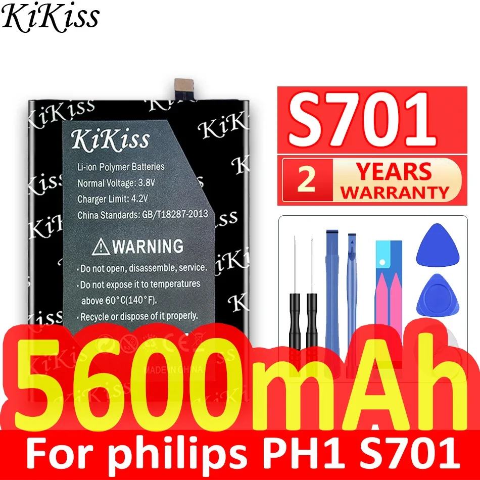 

5600mAh KiKiss Powerful Battery For philips PH1 S701 Mobile Phone Batteries