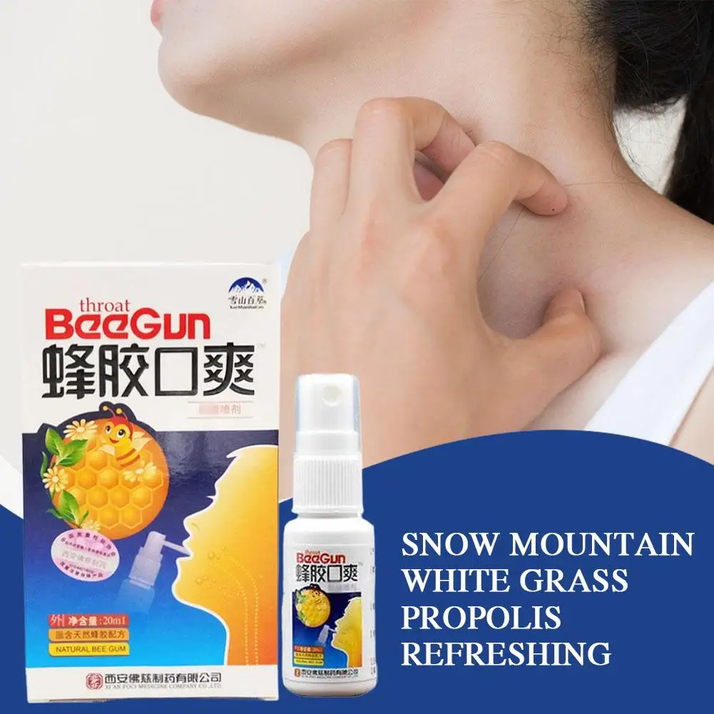 20ml Throat Spray Natural Propolis Extract Eliminate Discomfort Throat Dry Mouth Cough Spray Dysphagia Relieve Itchy Care Sore throat spray