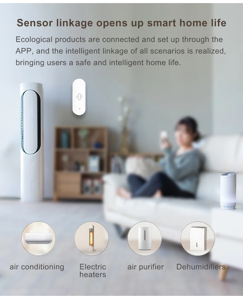 Tuya Smart Home WiFi Vibration Sensor Detection Smart Life APP Notification Real