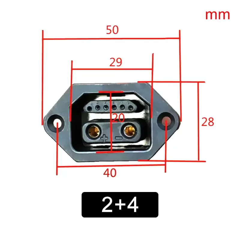 Фото XT60/TX90 на 2 + 4/2 + 6 проводной разъем, штекер, гнездо для зарядки литиевой батареи электромобиля, 4 квадрата, новая линия электропитания №5