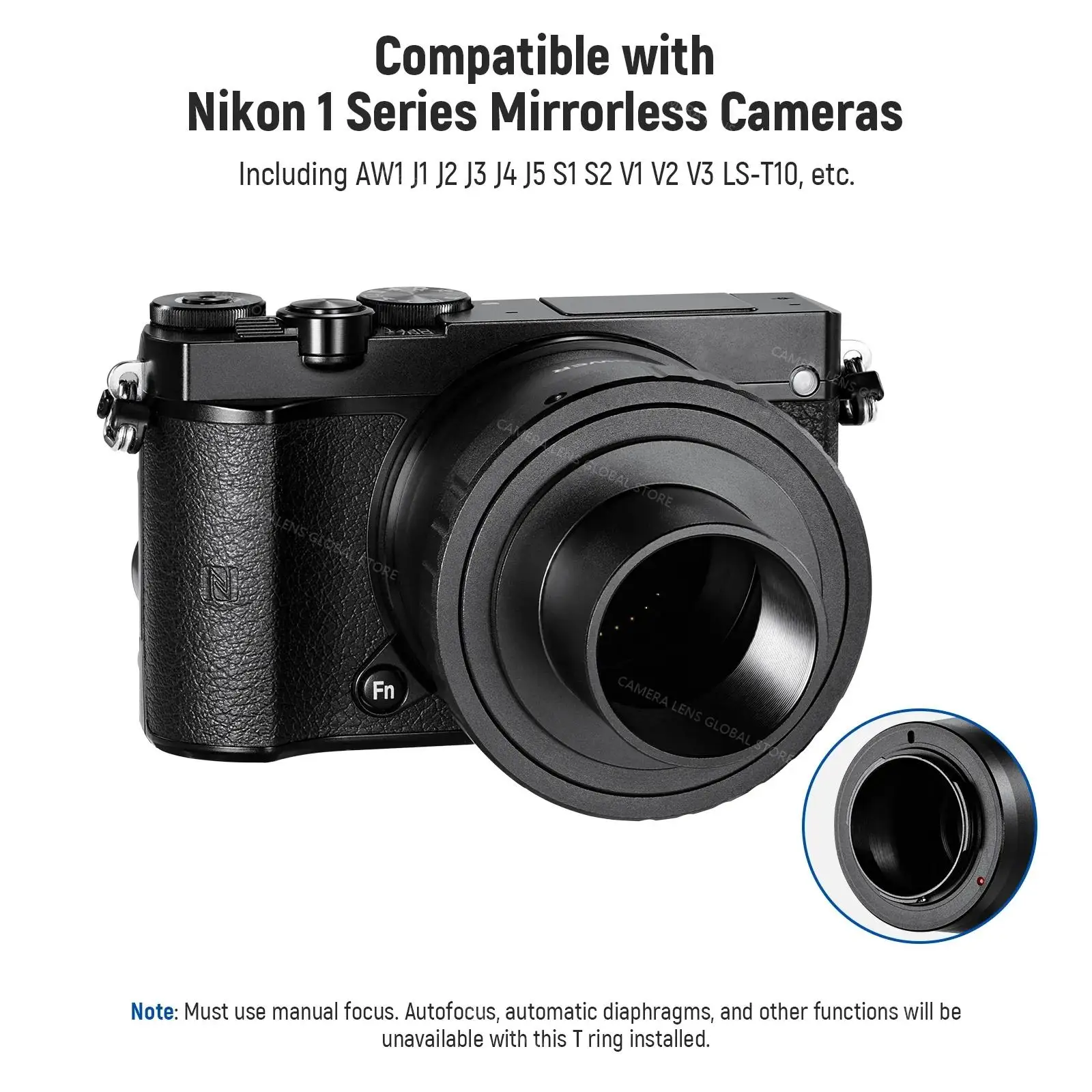 NEEWER LS-T10 T Ring Adapter Set for Nikon Series Mirrorless