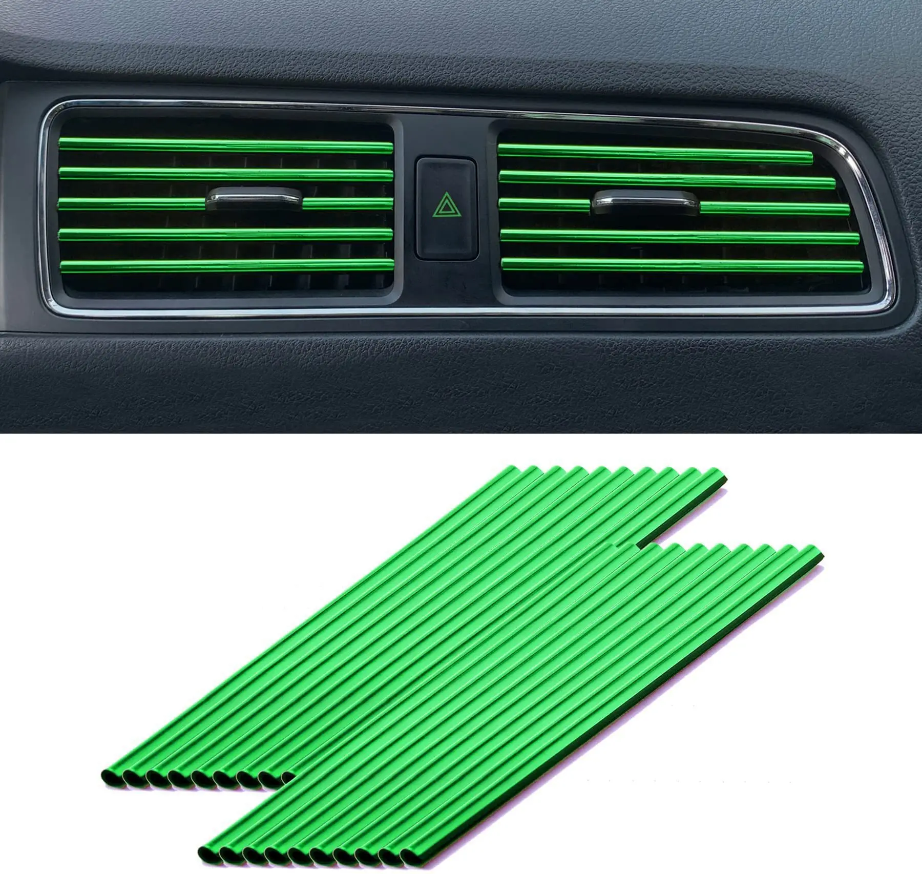 

10PCS 20cm Car Air Conditioner Outlet Decorative U Shape Moulding Trim Decor Strips Car Styling Car Door Edge Corner Protector