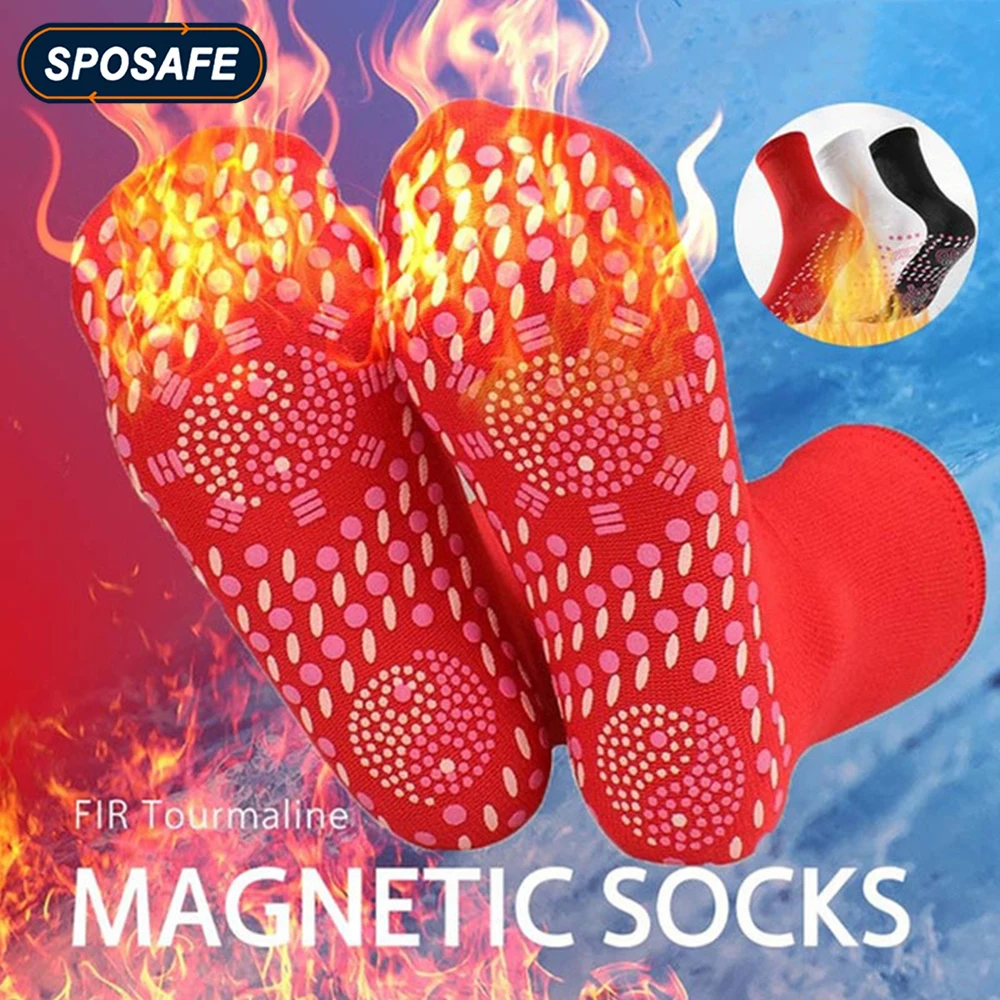 Tourmaline Magnetic Heated Socks Therapy Self-heating Thermal Socks Pain Relief Winter Women Men Warm Massage Sport Yoga
