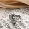 Stainless Steel Irregular Geometric Rings for Women Minimalist Smooth Wide Chunky Opening Ring Statement Jewelry Gift 5