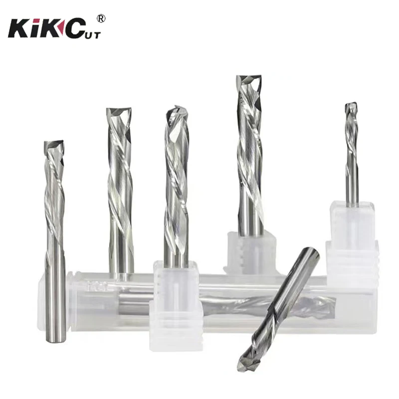 

1PC UP & DOWN Cut Two Flutes Spiral Carbide Milling Cutters Woodworking Tools For CNC Router, Composite Wood End Mill Cutter