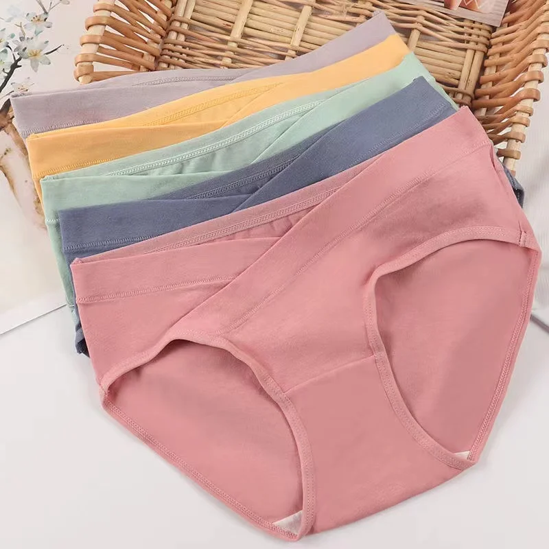 

M~4XL Cotton Low Waist Belly Maternity Panties Plus Size Solid Color Underwear For Pregnant Women Pregnancy Briefs Clothing 3XL