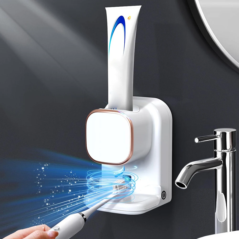 Smart Toothpaste Dispenser 3 Modes Wall Mounted Toothpaste Squeezer Removable Self Adhesive Toothpaste Squeezer for Kids Adults 2