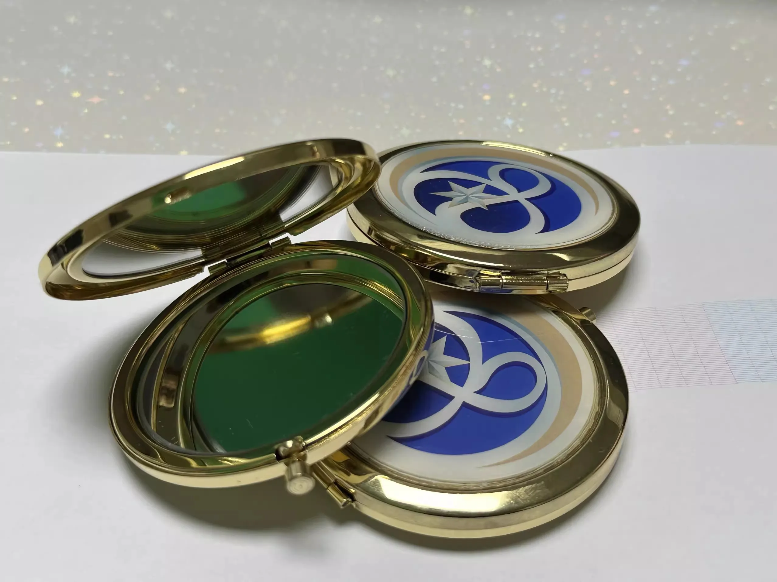 Game Robin Honkai Star Rail Cosplay Make-up Laser Gold Mirror Accessories Collectible Art Decoration For Women Girls Halloween 12 Game Robin Honkai Star Rail Cosplay Make-up Laser Gold Mirror Accessories Collectible Art Decoration For Women Girls Halloween 3