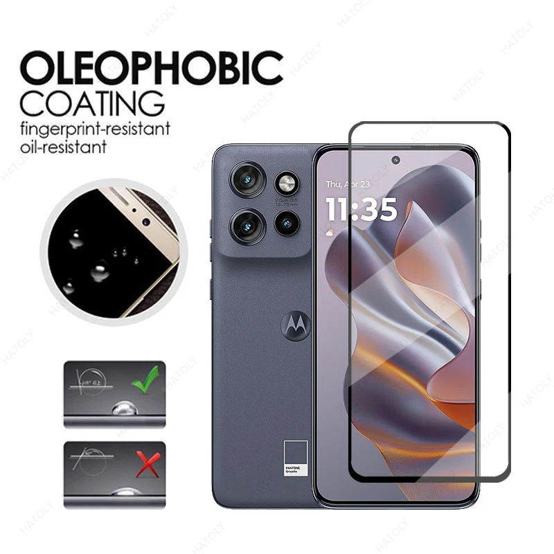 Premium Tempered Glass Screen and Camera Protector - Black Edge Protective Film
