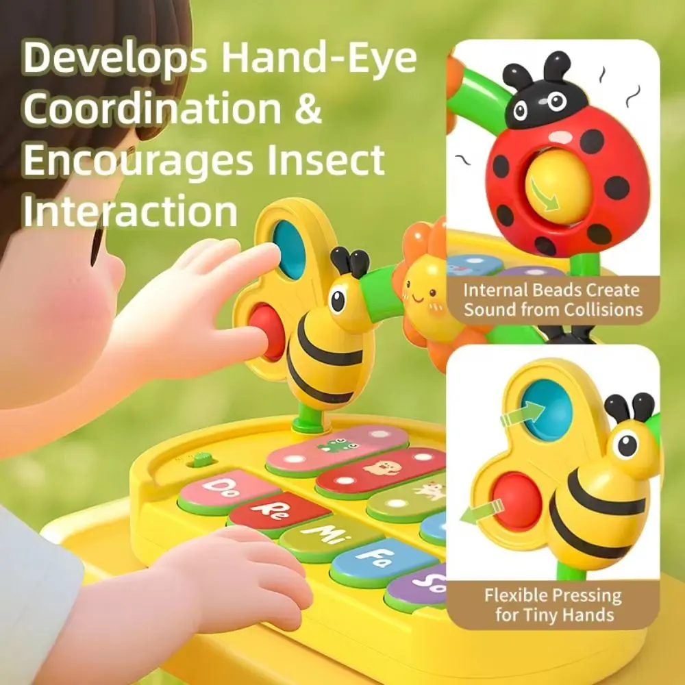Plastic Musical Piano Toy Sound Puzzle Insect Musical Instrument Montessori Music Learning Music Instrument Toys